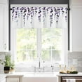 thumbnail image 3 of Alishomtll Valance Curtains for Living Room Bedroom Kitchen Windows Grey Purple Watercolor Leaves Print ,52 x 18 inch,Rod Pocket, 3 of 10