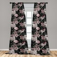 thumbnail image 2 of Floral Window Curtains, Romantic Secret Garden of Peony Hydrangea and Wild Rose Flowers Pattern, Lightweight Decor 2-Panel Set with Rod Pocket, Pair of - 28"x95", Jade Green Pale Mauve, by Ambesonne, 2 of 3