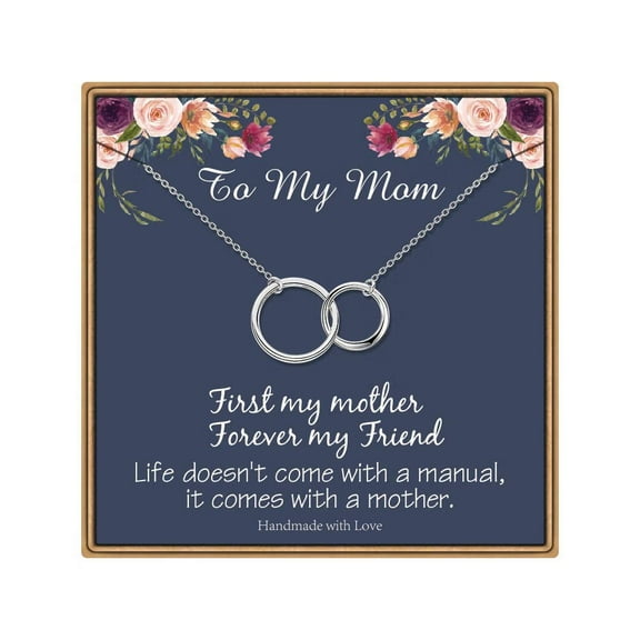 AUNOOL Necklaces Gifts for Women Mom Gifts Necklace 14K Gold Plated Infinity Circle Necklace Gifts for Mom Jewelry Gifts