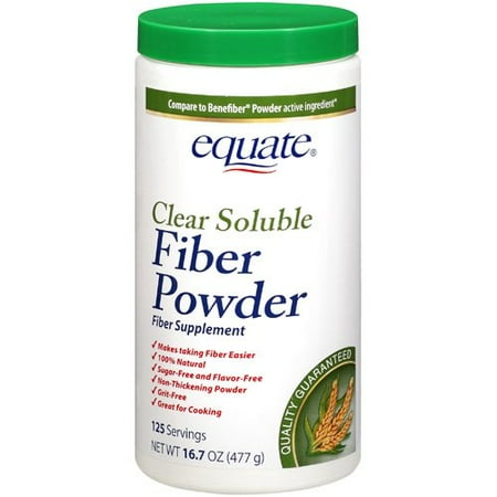 Equate: 125 Servings Clear Soluble Fiber Powder Fiber Supplement, 16.7 ...