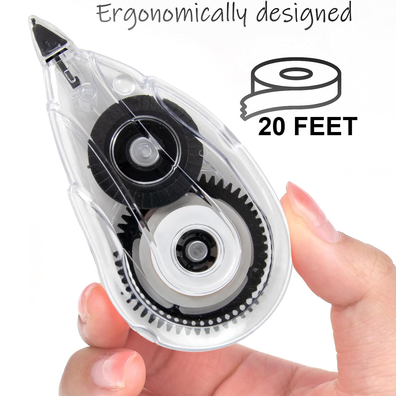 100 Pack of Bulk Wholesale White Correction Tape for Instant Ink Writing Corrections Measuring 20 Feet / 6 Meters Long Each Tape Roll for Students, Teachers, Offices and Classrooms