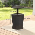 thumbnail image 3 of Outsunny Outdoor Cooler Table, 11 Gallon Patio Cooler Side Table, Brown, 3 of 10
