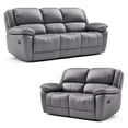 thumbnail image 2 of Furniture of America Torrel 2-Piece Modern Leather Match Manual Reclining Sofa Set, Dark Gray, 2 of 15