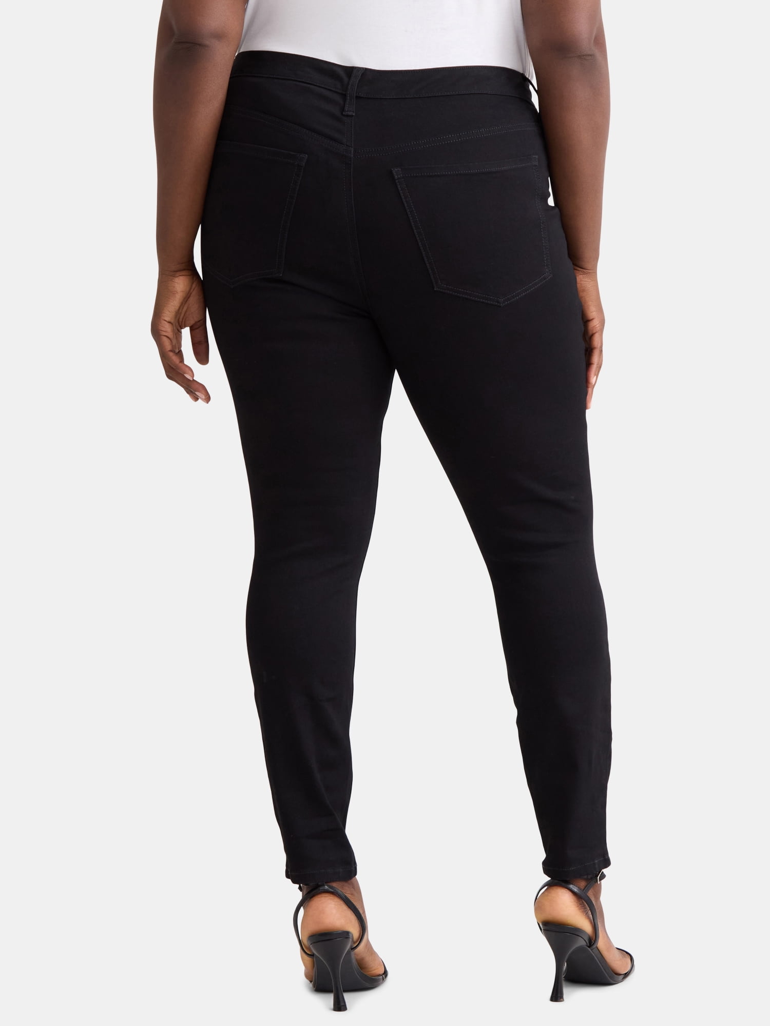 Terra & Sky Women's Plus Size Skinny Straight Jeans, Sizes 14W-34W