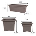 thumbnail image 2 of Bloem 3.98" x 13.98" x 11.06" Square Chocolate Plastic Plant Planter with Drainage Holes (3 Count), 2 of 7