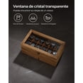 thumbnail image 4 of SONGMICS Caja de Relojes con 8 Ranuras, Estuche de Relojes de Madera de 2 Niveles con Tapa de Cristal, Nogal Rústico, 4 of 6