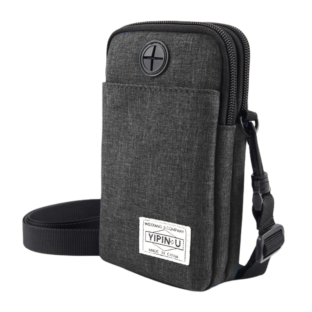 Man Small Canvas Crossbody Phone Purse Bag Mini Messenger Bag Waist Belt Side Bag