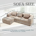 thumbnail image 2 of SOULART 98.42" Cloud Couch, Brown Modern Modular Sectional Sofa with Chaise Longue, Chenille Fabric, Small Side Pockets, Suitable for Living Room, 2 of 11