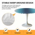 thumbnail image 2 of Elastic Fitted Round Tablecloth, Blue Teal Grey Ombre Waterproof Stretch Table Cover for 45"-54" Tables, Farmhouse Gradient Minimalist Washable Outdoor Tablecloths for Patio, Picnic, Camping, 2 of 9