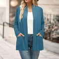 thumbnail image 2 of Cardigan Sweaters Women Cardigan Women Open Front Long Sleeve With Pockets Duster Cardigan Sweater Fall Cardigan Navy XL, 2 of 4