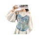 thumbnail image 5 of SAYOO Fajas para mujer Diseño estampado Gancho frontal Hebilla Correa con cordón en la espalda Slim Fit Push Up Shaper Tops SAYOO  Moda, 5 of 10
