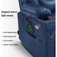thumbnail image 6 of MCombo Large Triple Motor Power Lift Recliner Chair for Tall Elderly, Faux Leather, Blue, 6 of 10