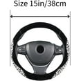 thumbnail image 5 of Leopard Print Steering Wheel Cover, 15 Inch Universal Fit for Most Vehicles, Soft, Durable Grip Cover for Women and Men, Protects Hands from Heat & Cold, 5 of 6
