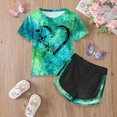 thumbnail image 2 of UAYOTSE 1T 2T 3T 4T 5T 6T Toddler Girl Summer Clothes Short Sleeve Printed Top and Loose Pants Kids 2Pcs Outfit Set,Sizes 3-4 Years, 2 of 5