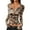 Khaki Floral, variant on Womens Long Sleeve T Shirts Fall Trendy Deep V Neck Slim Fit Basic Crop Tops Casual Going Out Top