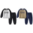 thumbnail image 6 of Hotiary Toddler Baby Boy's 2 Piece Outfits Kids Color Block Letter Patched Long Sleeve Sweatshirt and Sweatpants Set for 1-10 Years, 6 of 6