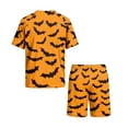 thumbnail image 6 of Hsovts Mens Pajamas Set Short Sleeve Sleepwear Crew Neck Pjs Sets Two-Pieces Loungewear with Pockets Orange 2XL, 6 of 8