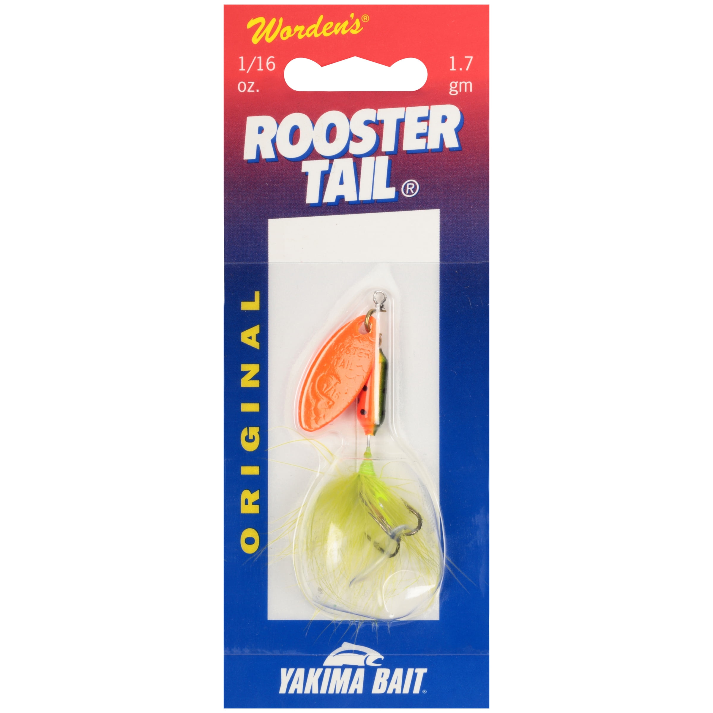 Worden's® Rooster Tail® Original Fire Tiger Lure 1/16 oz. Carded Pack