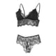 thumbnail image 4 of Conjunto de sujetador de encaje de lencería bralette para mujer Negro l, 4 of 9