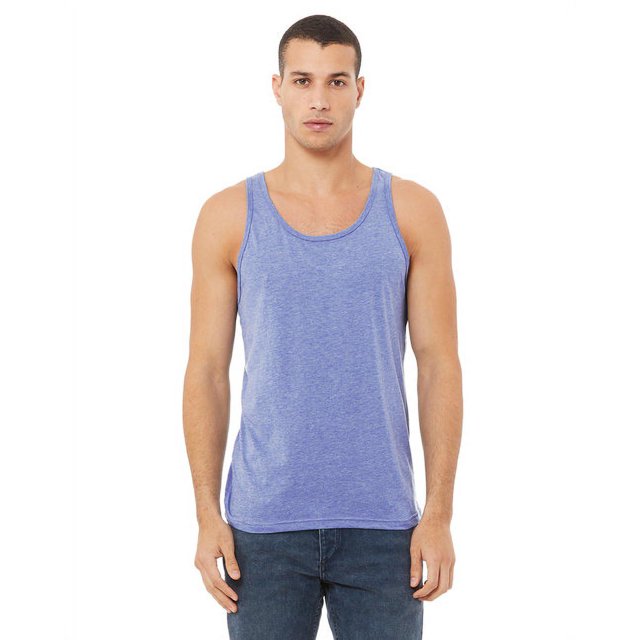The Bella + Canvas Unisex Jersey Tank Top - BLUE TRIBLEND - M