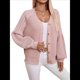 thumbnail image 1 of Suéteres Tipo Cárdigan para Mujer, de Otoño, de Punto, Holgados, con Botones y Abertura Frontal Conjuntos de Otoño Prendas de Abrigo Rosa L, 1 of 10