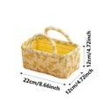 thumbnail image 3 of Floral Quilted Fabric Storage Basket with Handles Portable Rectangular Organizer Tote Boho Decorative Desktop Storage Bin For Bedroom Living Room Nursery, 3 of 5