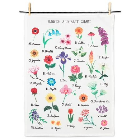 

Mr. MJs AB-56-KT-LK-10 20 x 28 in. Flowers Alphabet Tea Towel White & Multi Color - Cotton