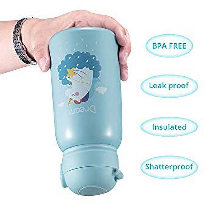 Personalized Unicorn Water Bottle With Straw and Flip up Spout