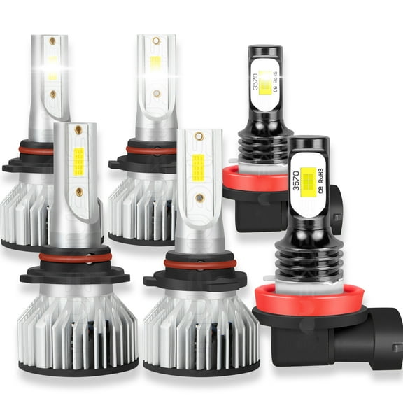 BMZONCC 3 Pairs 9005 9006 H11 LED Headlight Hi/Low Beam Fog Light White Bulbs