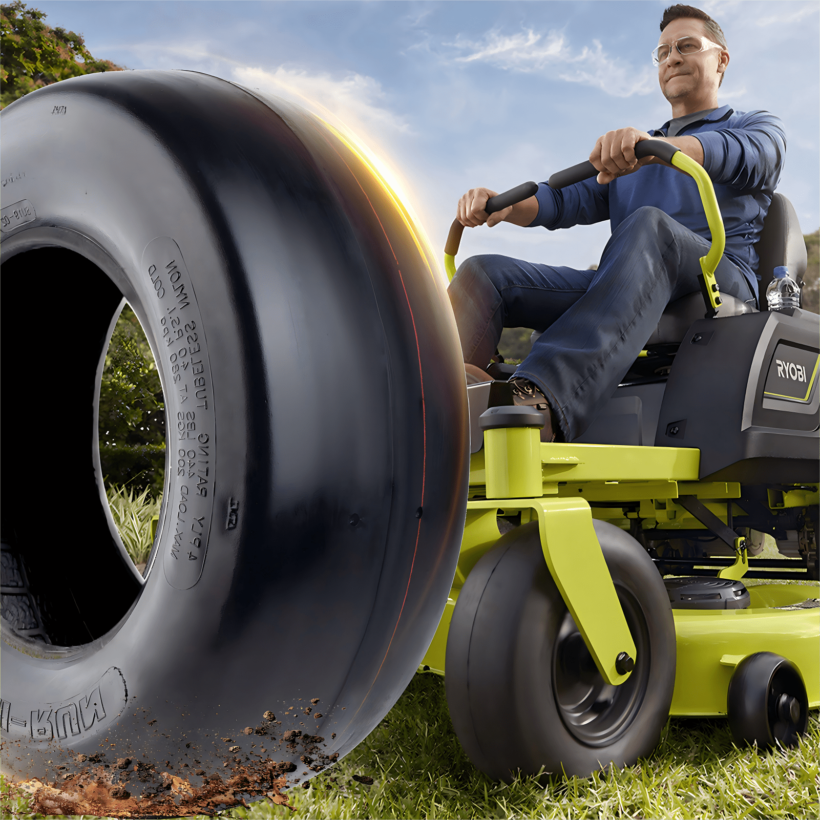 Hi-Run 2 Set SU19 13X6.50-6 4PR Lawn & Garden Tires and Wheel Assembly on 6X4.5 White Wheel with 3/4" Bushing