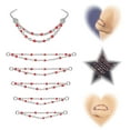 thumbnail image 4 of ZS&nbsp;11Pcs/Set Red Beads Nose&nbsp;Chain&nbsp;Piercing&nbsp;Across&nbsp;Nose&nbsp;Stud Cubic Zirconia L Shape Nose&nbsp;Rings, 4 of 5