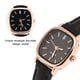 thumbnail image 4 of Relojes para Mujeres Dial Cuadrado de Cuarzo analógico Vestido de Pulsera de Reloj Correa de Cuero Reloj de Pulsera(Black) Ecomeon no, 4 of 6