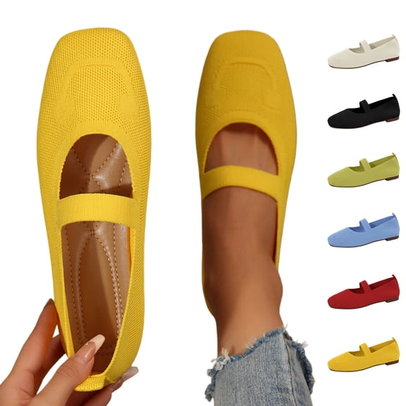 YOUYEDIAN Womens Orthopedic Shoes Arch Support Non Slip Slip on Sneakers Wide Width Mesh Stretch Hiking Shoes Soft 2026 New Orthopedic Shoes (Yellow)