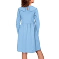 thumbnail image 3 of DISNIMO Axolotl Long Sleeve Dress Kids Girls for Church 13-14 Years Old Girls Blue Dress Fall Girls Dresses Midi Length Girls Fall Dress with Collar for Girls Elegant Dresses Kids Polyester Dress, 3 of 7