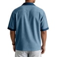 thumbnail image 5 of Uwinwear Mens Fashion Color Blocked Shirts Cuban Collar Tees Hawaiian Shirts Short Sleeve Button Down Shirts Casual Summer Beach Tops With 2 Pockets,Blue,XL, 5 of 8