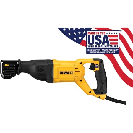 DEWALT DeWitt Reciprocating Saw 12A Corded Electric 12V Sawzall - Variable Speed - Yellow — Heavy-Duty Construction, Professional Use