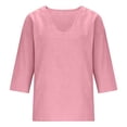 thumbnail image 4 of Breathable Linen Tops for Women Beach Vacation Flowy Summer Outfit, 4 of 5