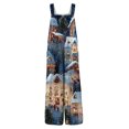 thumbnail image 5 of Women's Christmas Printed Jumpsuit - Loose Casual Versatile Romper, Dark Blue Size XL, 5 of 6