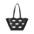 thumbnail image 3 of Free Assembly Women's Allegra Faux Leather Cut Out Tote Handbag, Black/Cream, 3 of 7