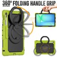 thumbnail image 2 of Case for Samsung Galaxy Tab S10 FE+ Plus 13.1 inch 2025, 360 Rotating Stand Handle Pencil Holder Shoulder Strap Heavy Duty Shockproof Cover, Lime, 2 of 7