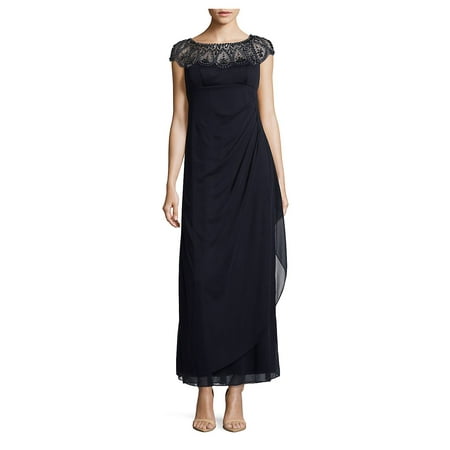 Petite Embellished Mock Wrap Gown (Best Websites For Petite Clothing)