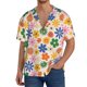 thumbnail image 1 of Fotbe Groovy Daisy Flowers Camisa Estampada de Manga Corta para Hombre, Casual de Verano, Estilo Playero, Sin Arrugas-XX-Large, 1 of 5