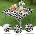 thumbnail image 4 of Black and White Leopard Pattern Square Fitted Tablecloth with Elastic Edge,Square Table Cover,Washable Elastic Table Cover for Home Kitchen Party Decor 36"x36", 4 of 6