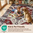 thumbnail image 4 of Design&I 8'x10' Washable Area Rug Boho Throw Vintage Distressed Frame Ru Door Felpudo Entryway for Dining Room, Large Office, Lounge, Snag-Free, 4 of 7