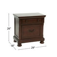 thumbnail image 3 of Rubber Wood Nightstand with 2 Drawers, Rustic Farmhouse Bed Side Table, Night Stand, Small Nightstand for Bedroom, Small Spaces, College Dorm, Kids’ Room, Living Room, Cherry, 3 of 7