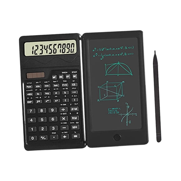 Esquirla Calculatrice de Bureau avec Bloc à Dessin et Stylo Bouton en Silicone Écran LCD Portable Petite Calculatrice de Poche pour l'École Comptabilité Fonction Scientifique