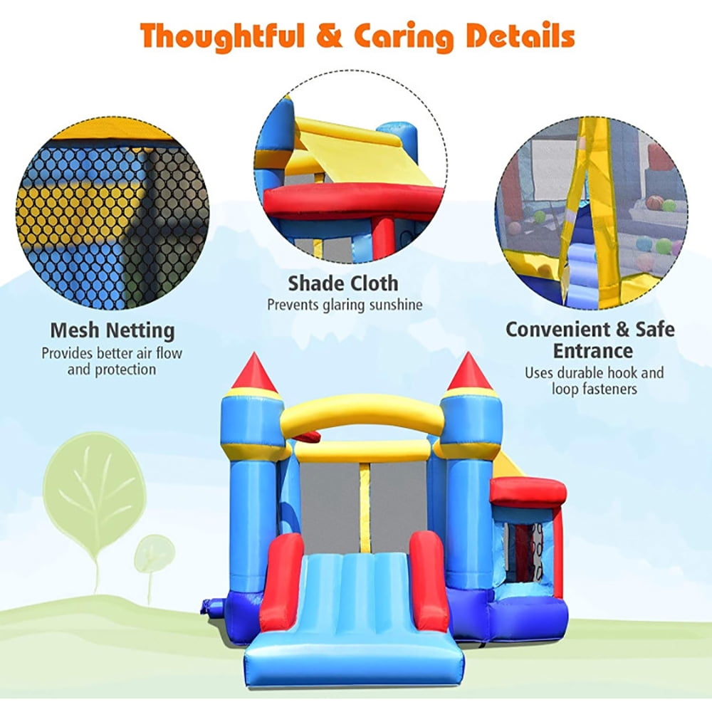 Aimee Lii Castle Slide Inflatable Bounce House with Ball Pit and Basketball Hoop, Kids Bounce House Aimee Lii Castle Slide Inflatable Bounce House with Ball Pit and Basketball Hoop, Kids Bounce House