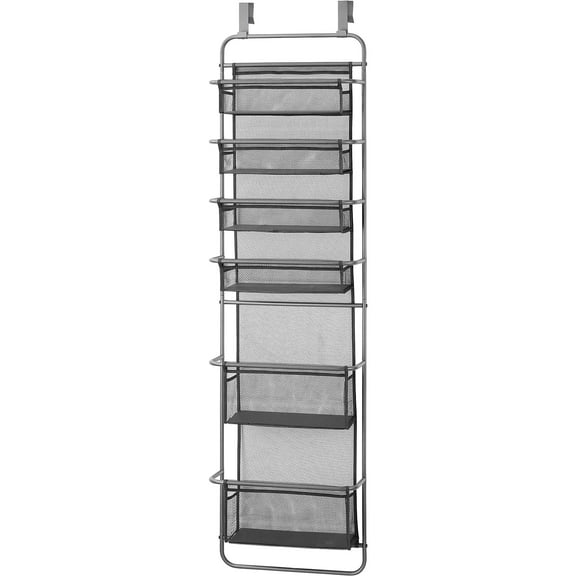 Whitmor 6-Shelf Over-the-Door Organizer 66.92" x 17.71" x 7.87" Gray (5855-15514)
