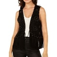thumbnail image 2 of Wowcloth Women's Sleeveless Suede Vest, Solid Color Open Front Design for Casual and Daily Wear, 2 of 7