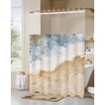 Abstract Beach Ocean Shower Curtain with See Through Top Window Summer ...